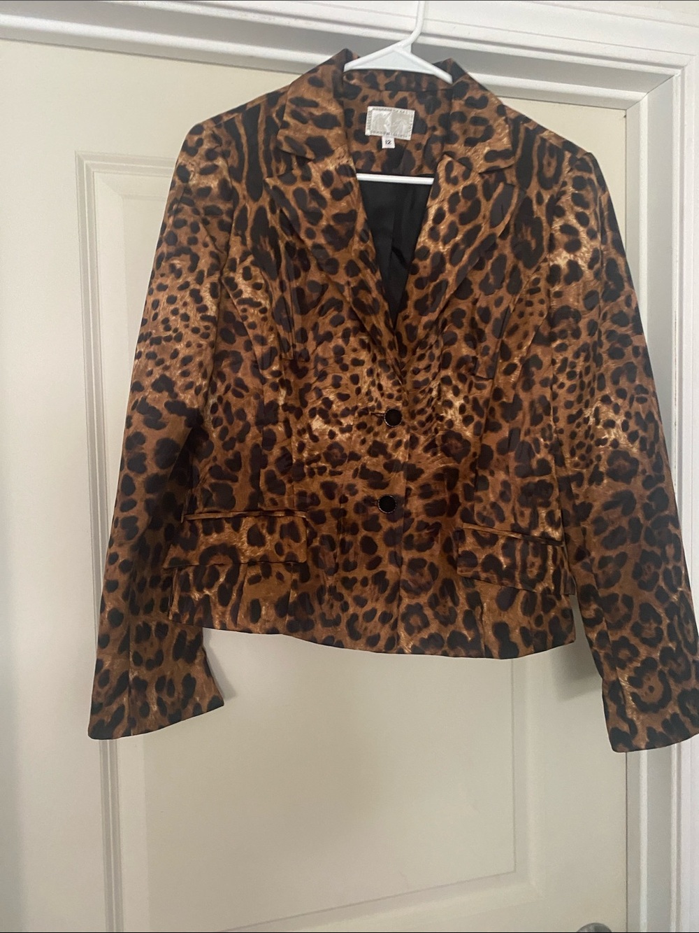 Alberto Makali Leopard Print Blazer in Brown and Black size 12